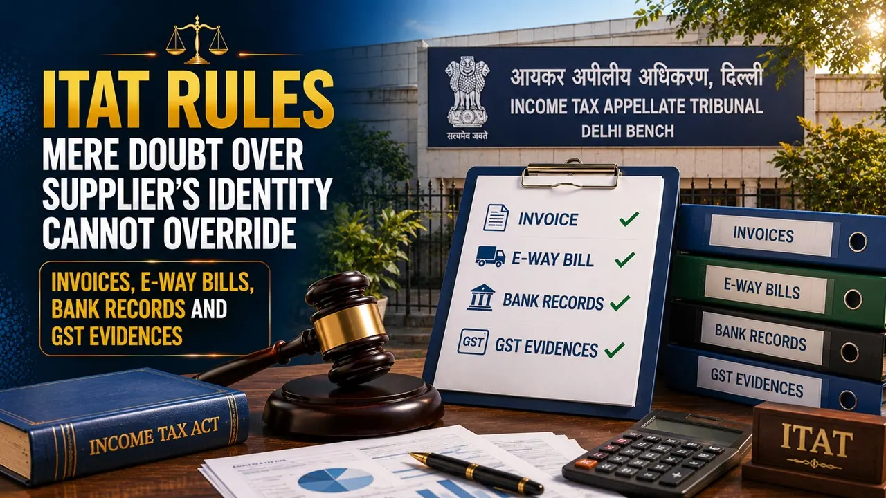 ITAT Rules Mere Doubt Over Supplier's Identity Cannot Override Invoices, E-Way Bills, Bank Records and GST Evidence