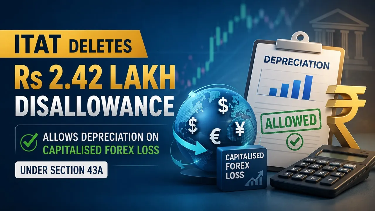 ITAT Deletes Rs 2.42 Lakh Disallowance, Allows Depreciation on Capitalised Forex Loss Under Section 43A