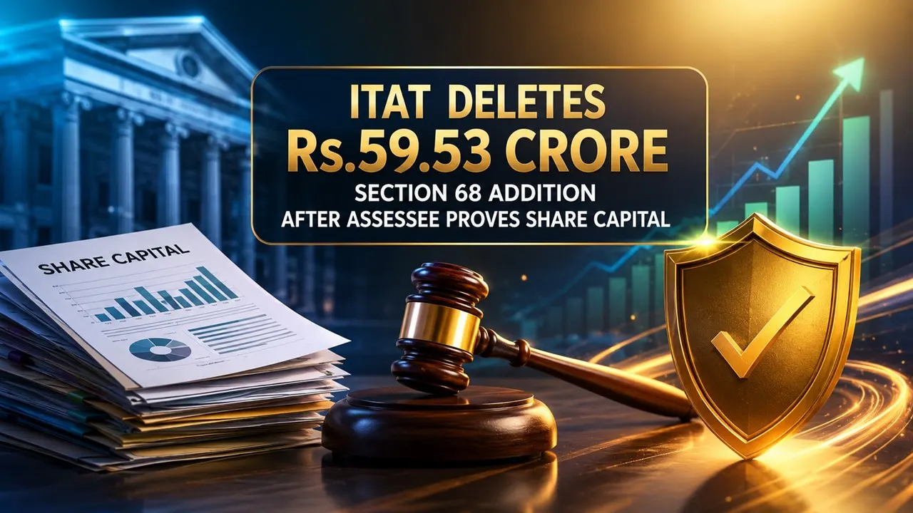 ITAT Deletes Rs 59.53 Crore Section 68 Addition After Assessee Proves Share Capital