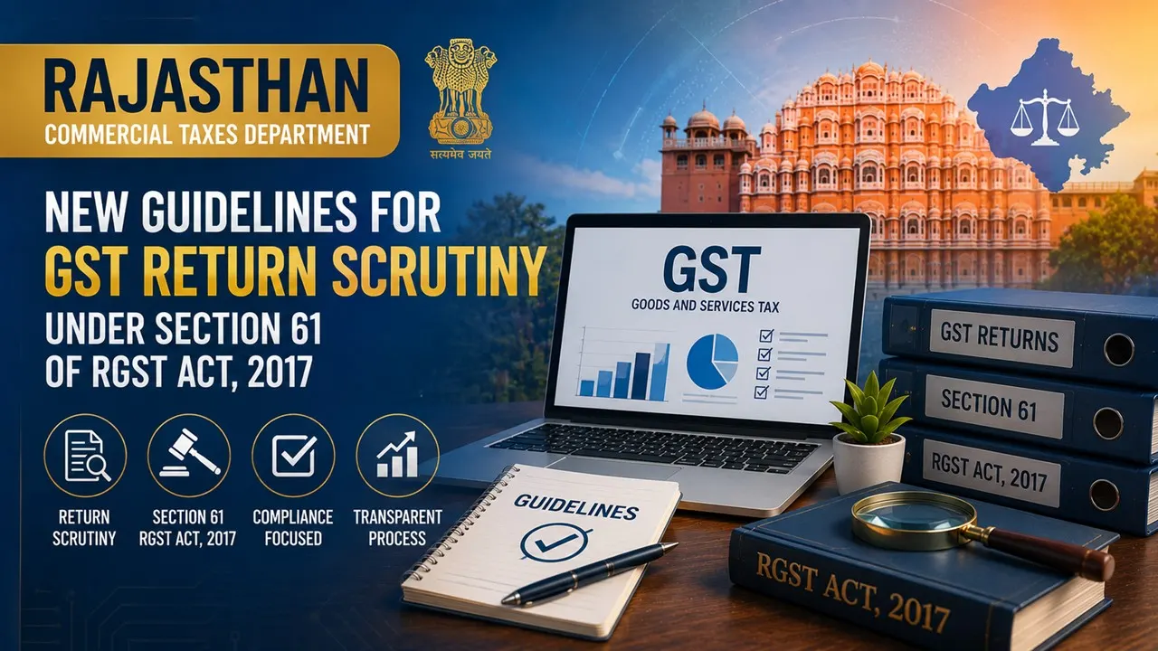 Rajasthan Commercial Taxes Department Issues New Guidelines for GST Return Scrutiny Under Section 61 of RGST Act, 2017
