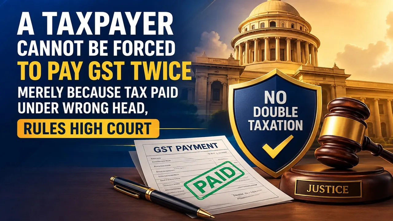 A Taxpayer Cannot Be Forced to Pay GST Twice Merely Because Tax Paid Under Wrong Head, Rules High Court