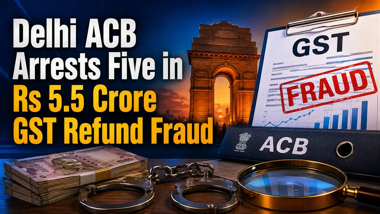 Delhi ACB Arrests Five in Rs 5.5 Crore GST Refund Fraud