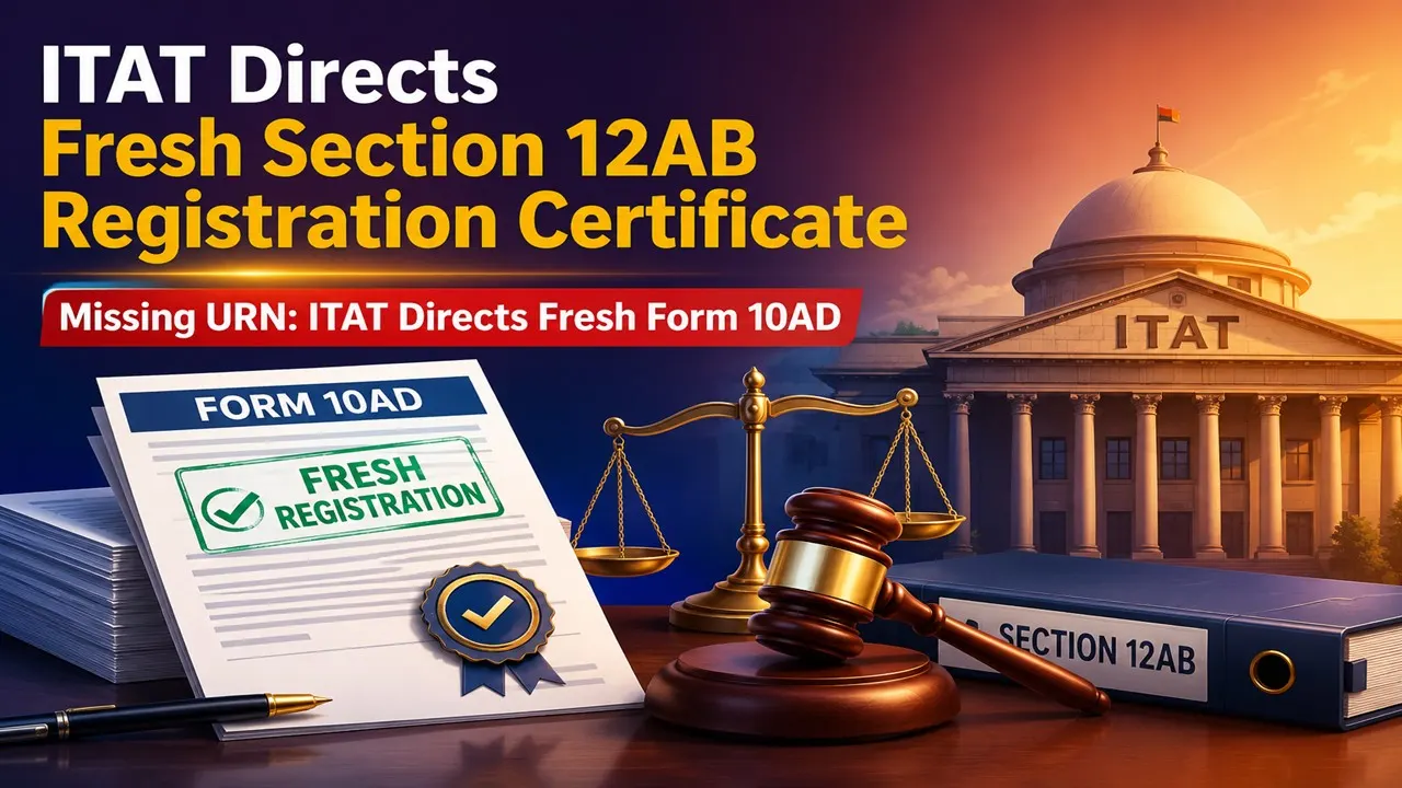 ITAT Directs Fresh Section 12AB Registration Certificate After Missing URN Creates Exemption Issues