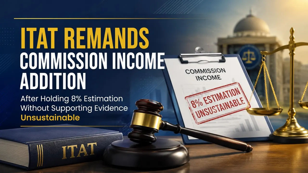 ITAT Remands Commission Income Addition After Holding 8% Estimation Without Supporting Evidence Unsustainable