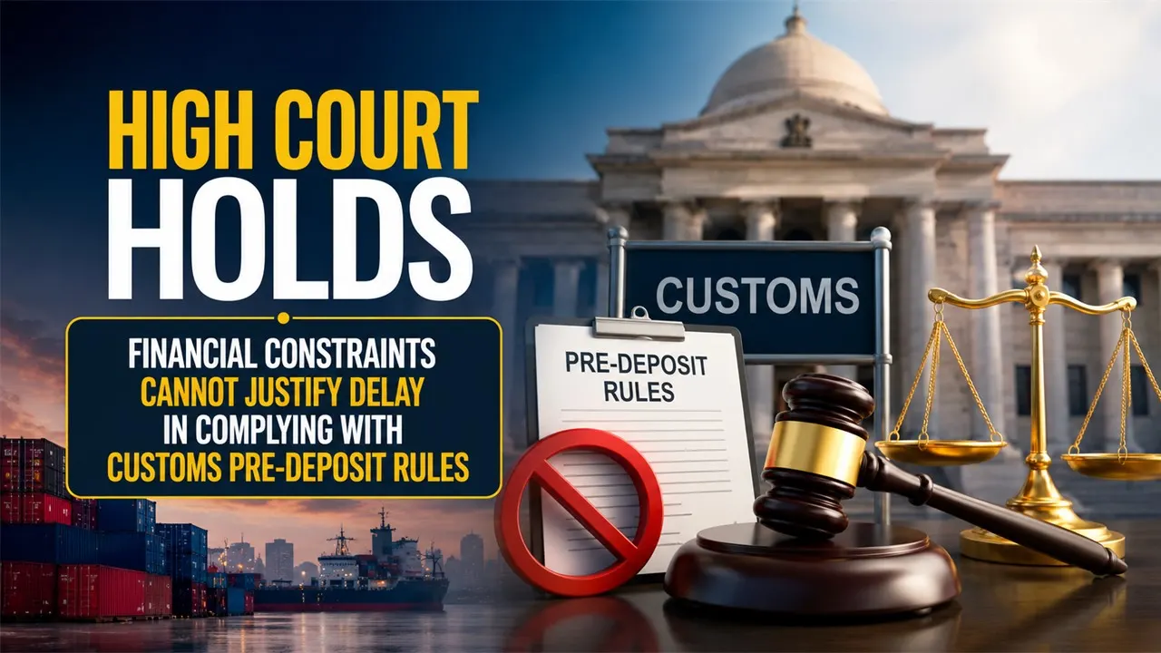 High Court Holds  Financial Constraints Cannot Justify Delay In Complying With Customs Pre-Deposit Rules