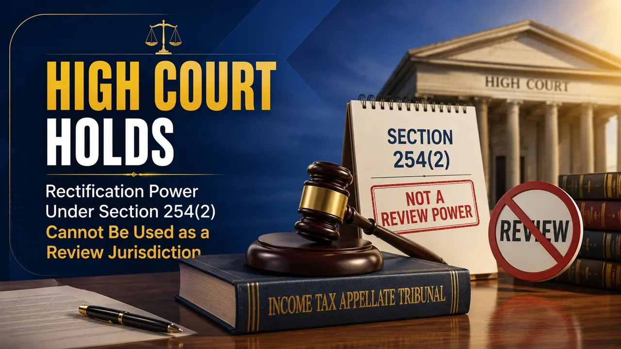 High Court Holds Rectification Power Under Section 254(2) Cannot Be Used as a Review Jurisdiction