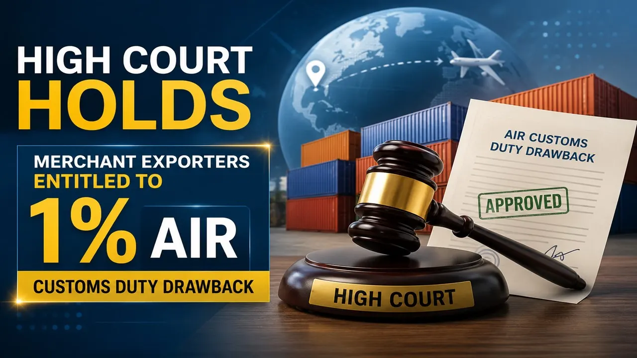 High Court Holds Merchant Exporters Entitled to 1% AIR Customs Duty Drawback