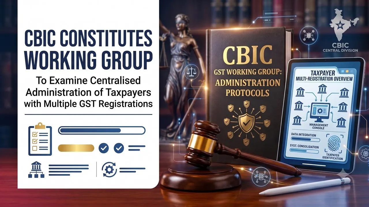  CBIC Constitutes Working Group to Examine Centralised Administration of Taxpayers with Multiple GST Registrations
