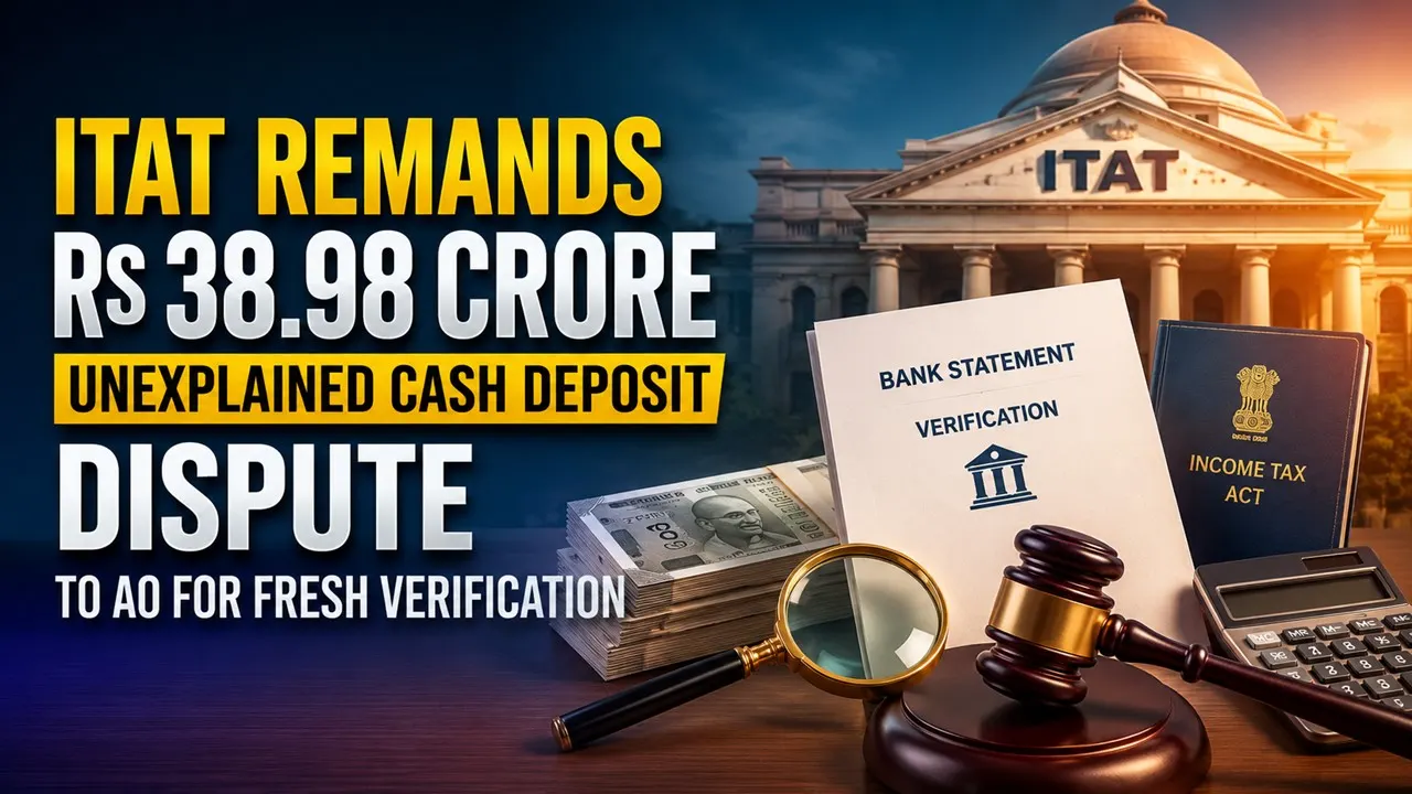 ITAT Remands Rs 38.98 Crore Unexplained Cash Deposit Dispute to AO for Fresh Verification