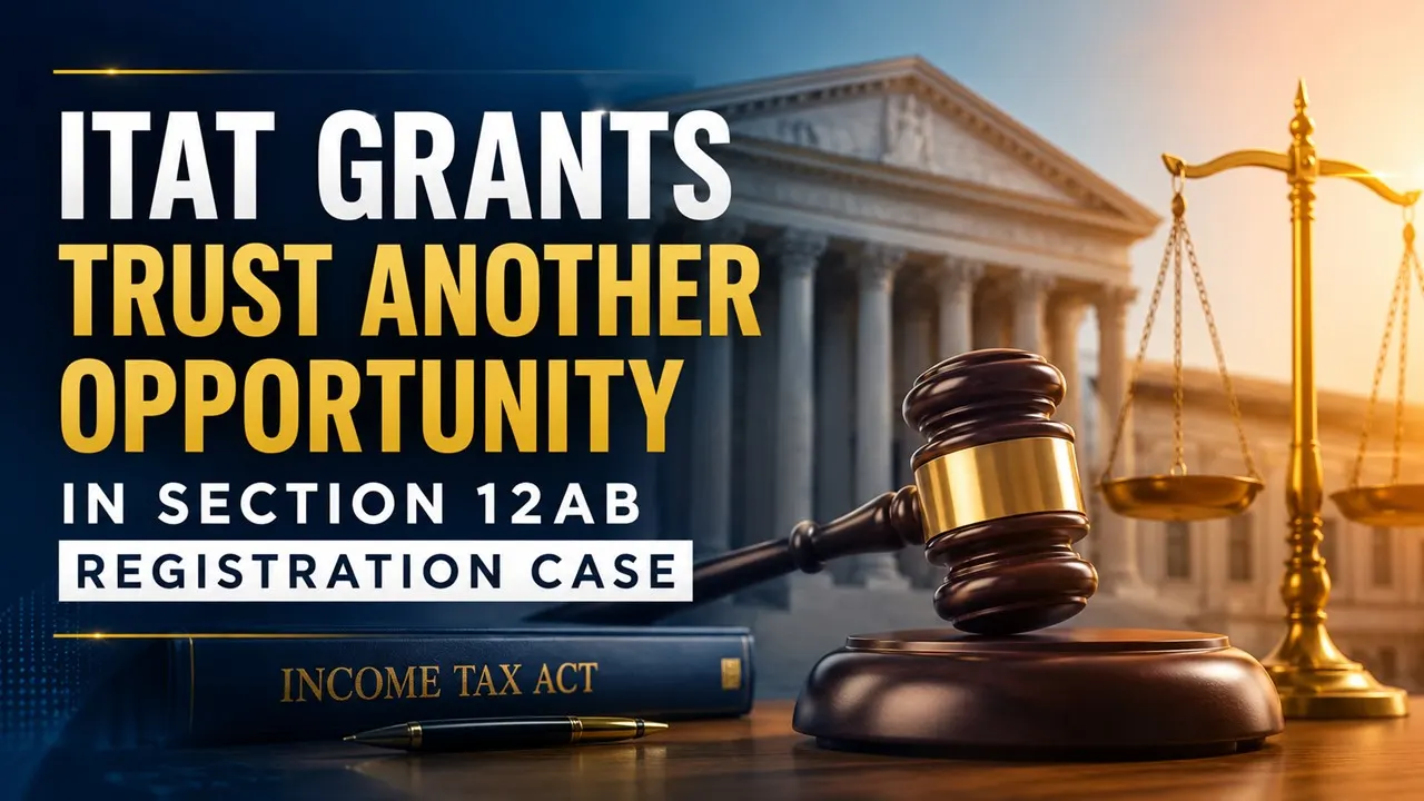 ITAT Grants Trust Another Opportunity in Section 12AB Registration Case, Orders Fresh Decision
