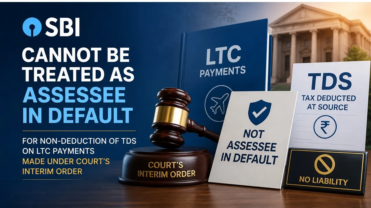 SBI Cannot Be Treated as Assessee in Default for Non-Deduction of TDS on LTC Payments Made Under Court's Interim Order
