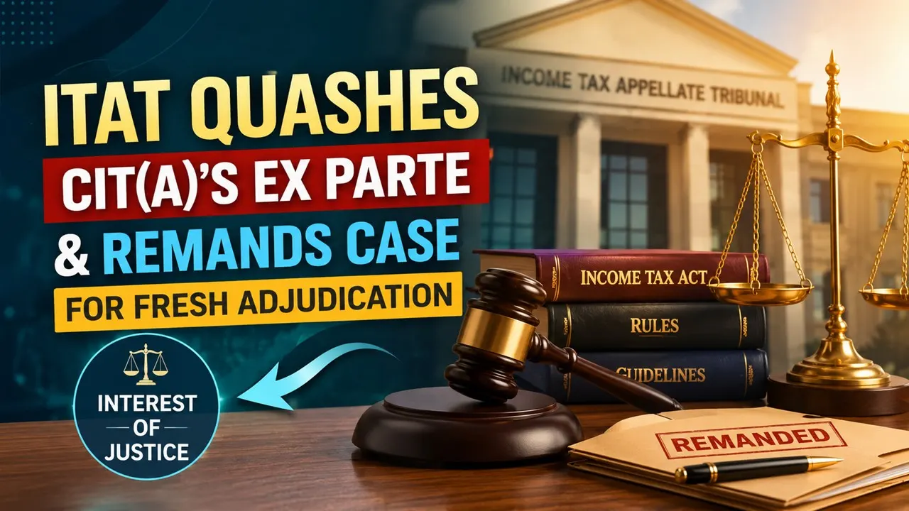 ITAT Quashes CIT(A)'s Ex Parte and Remands Case for Fresh Adjudication Citing Interest of Justice