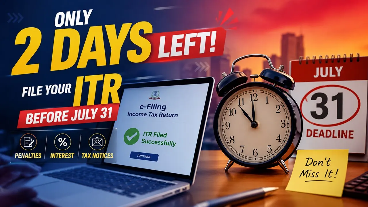 Only 2 Days Left! File Your ITR Before July 31 or Face Penalties, Interest, and Tax Notices