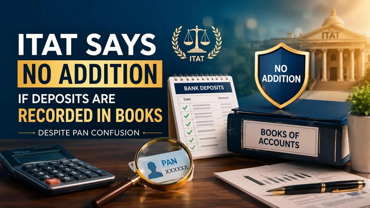 ITAT Says No Addition if Deposits Are Recorded in Books Despite PAN Confusion