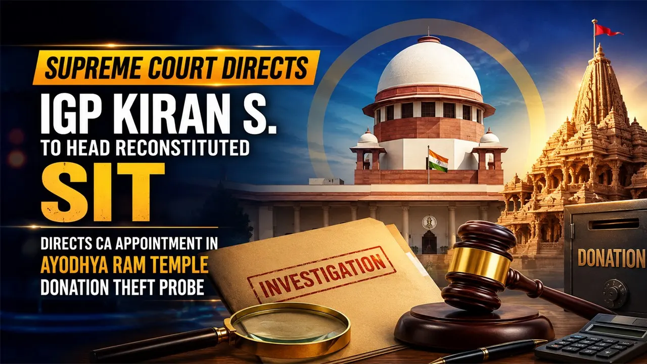 SC Directs IGP Kiran S. to Head Reconstituted SIT, Directs CA Appointment in Ayodhya Ram Temple Donation Theft Probe