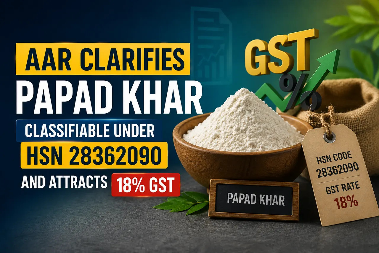 AAR Clarifies Papad Khar Classifiable Under HSN 28362090 And Attracts 18% GST