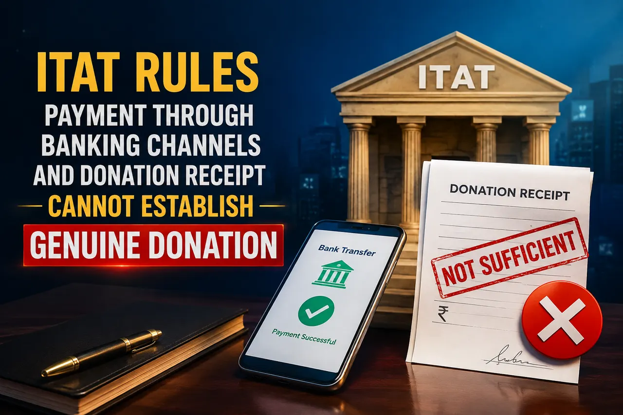 ITAT Rules Payment Through Banking Channels and Donation Receipt Cannot Establish Genuine Donation