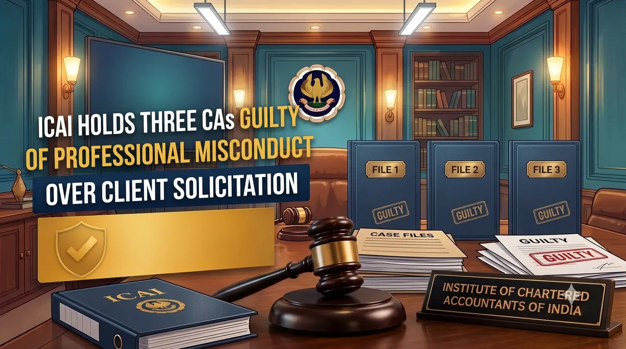 ICAI Holds Three CAs Guilty of Professional Misconduct Over Client Solicitation
