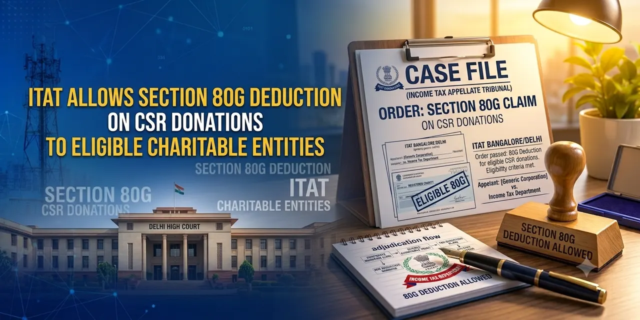 ITAT Allows Section 80G Deduction on CSR Donations to Eligible Charitable Entities