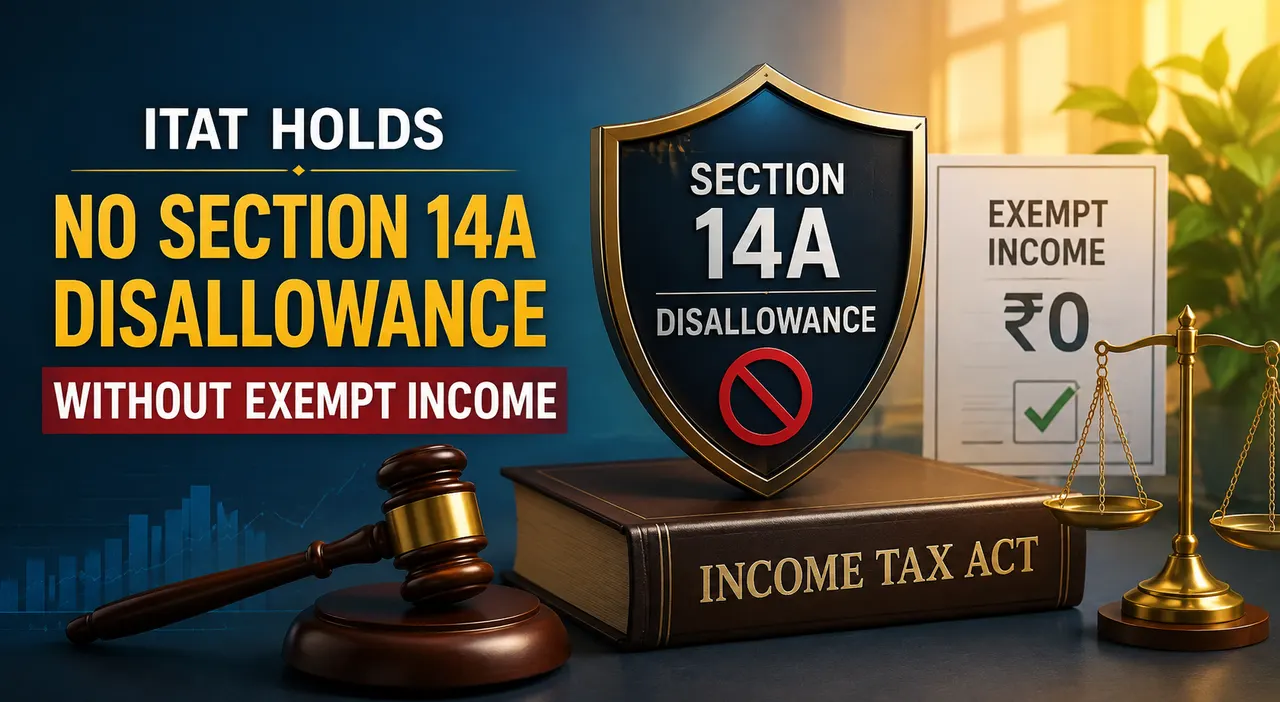  ITAT Holds No Section 14A Disallowance Without Exempt Income