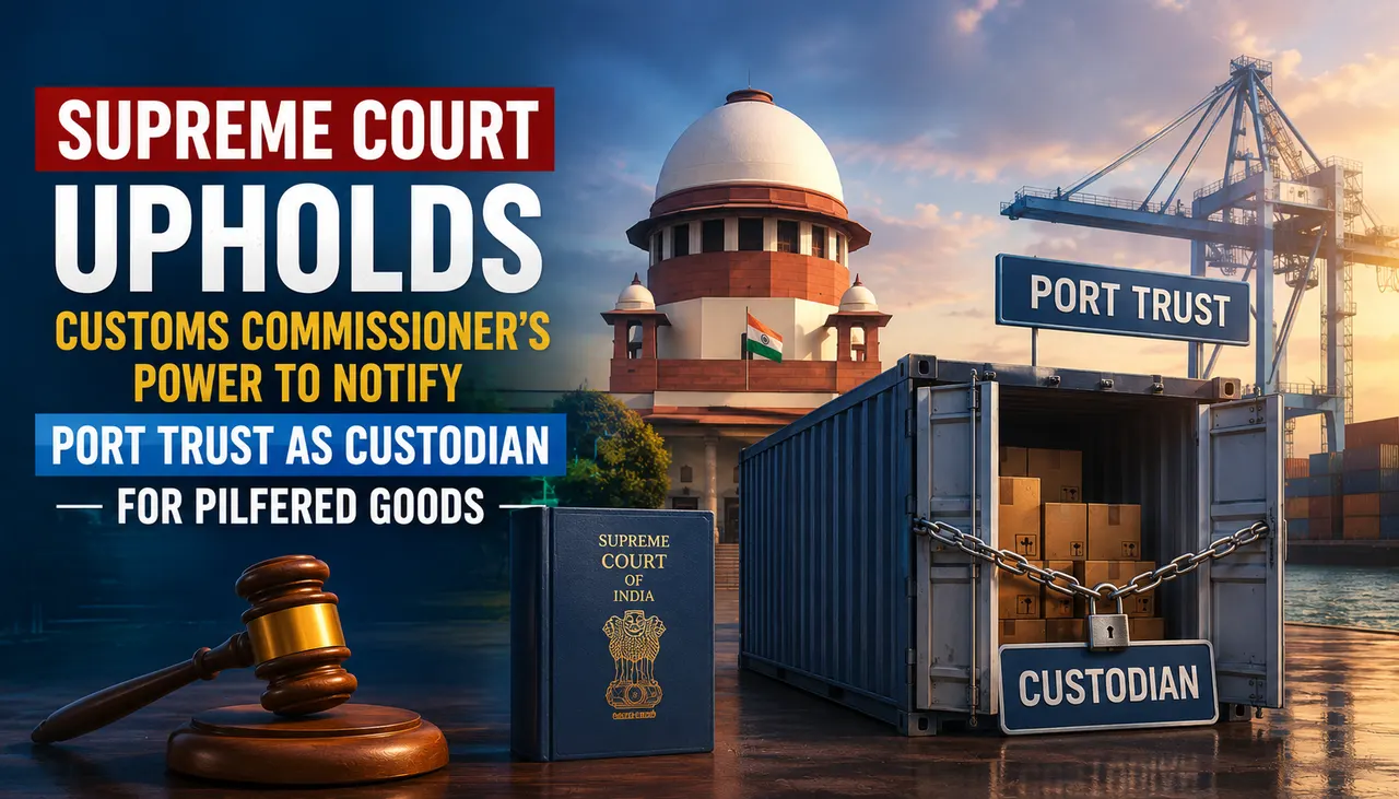 Supreme Court Upholds Customs Commissioner’s Power to Notify Port Trust as Custodian for Pilfered Goods