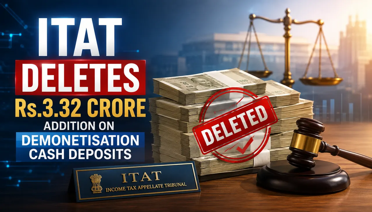 ITAT Deletes Rs.3.32 Crore Addition on Demonetisation Cash Deposits