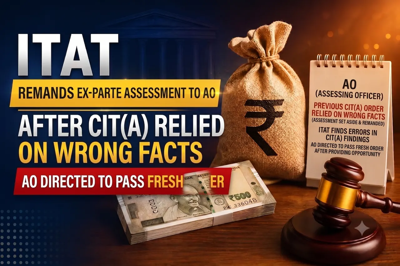  ITAT Remands Ex-Parte Assessment to AO After CIT(A) Relied on Wrong Facts