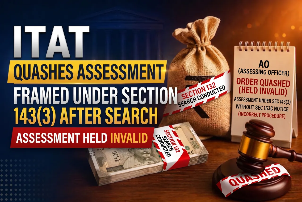 ITAT Quashes Assessment Framed Under Section 143(3) After Search