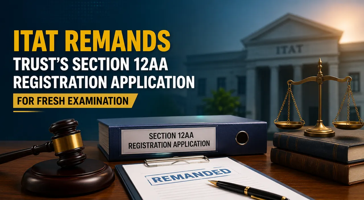  ITAT Remands Trust’s Section 12AA Registration Application for Fresh Examination