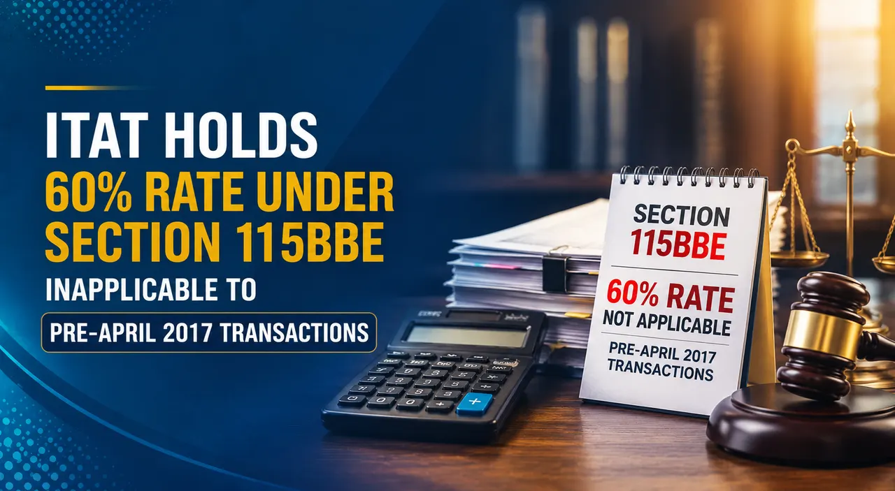 ITAT Holds 60% Rate Under Section 115BBE Inapplicable to Pre-April 2017 Transactions