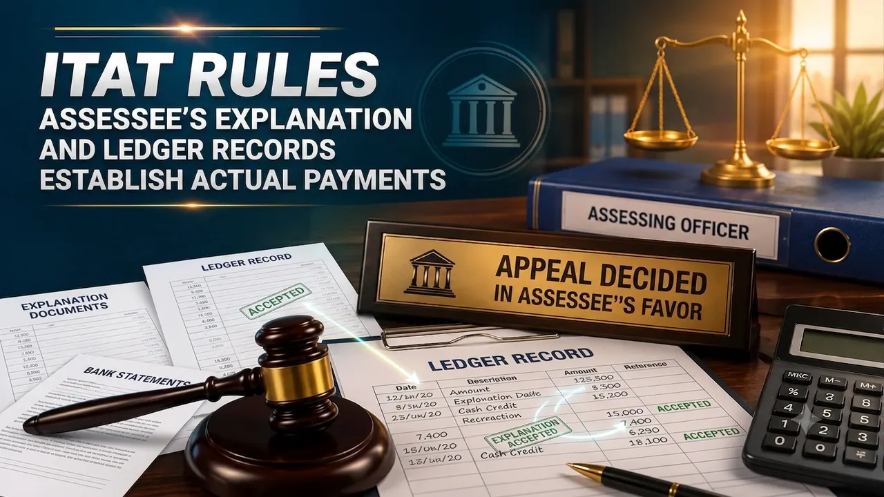 ITAT Rules Assessee’s Explanation and Ledger Records Establish Actual Payments