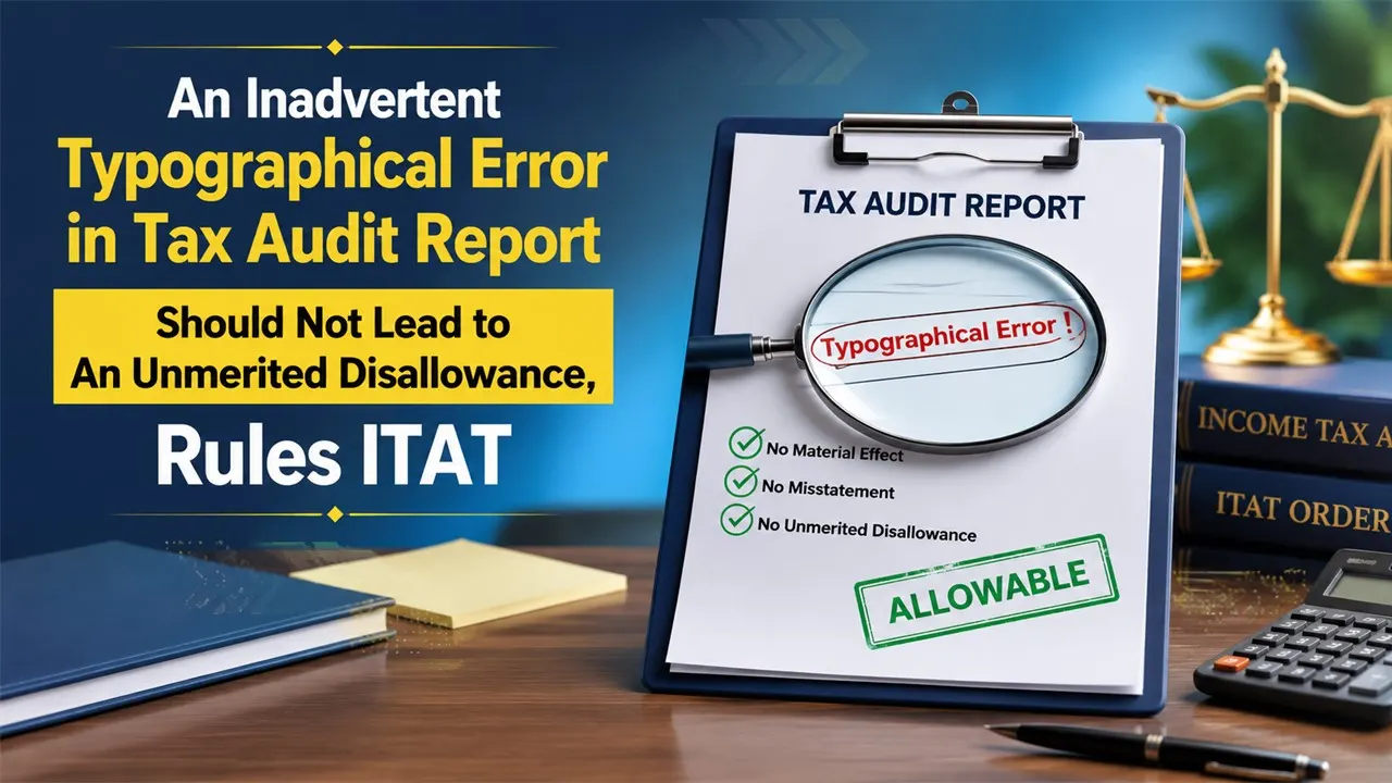 An Inadvertent Typographical Error in Tax Audit Report Should Not Lead to An Unmerited Disallowance, Rules ITAT