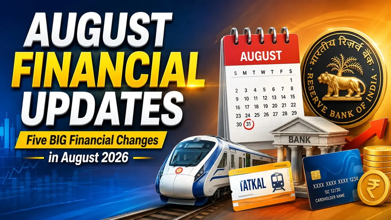 August Financial Updates: ITR Deadline, RBI MPC, Tatkal Rules & Bank Charges
