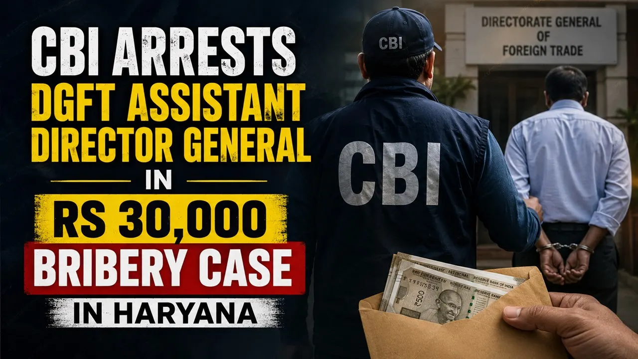 CBI Arrests DGFT Assistant Director General in Rs 30,000 Bribery Case in Haryana