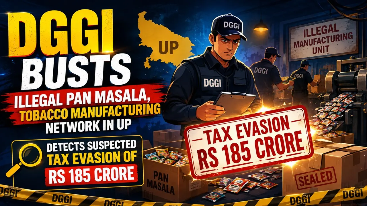 DGGI Busts Illegal Pan Masala, Tobacco Manufacturing Network in UP; Detects Suspected Tax Evasion of Rs 185 Crore