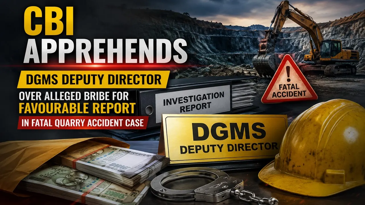CBI Apprehends DGMS Deputy Director Over Alleged Bribe for Favourable Report in Fatal Quarry Accident Case