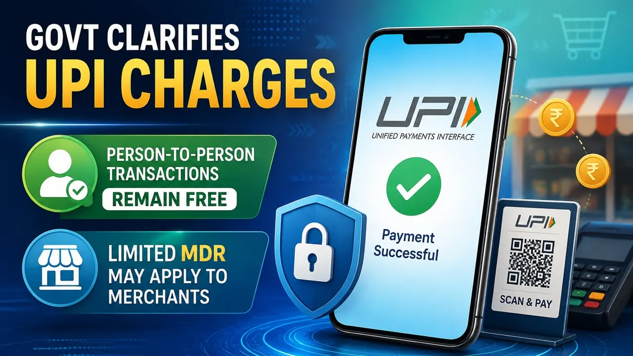 Govt Clarifies UPI Charges: Person-to-Person Transactions to Remain Free, Limited MDR May Apply to Merchants