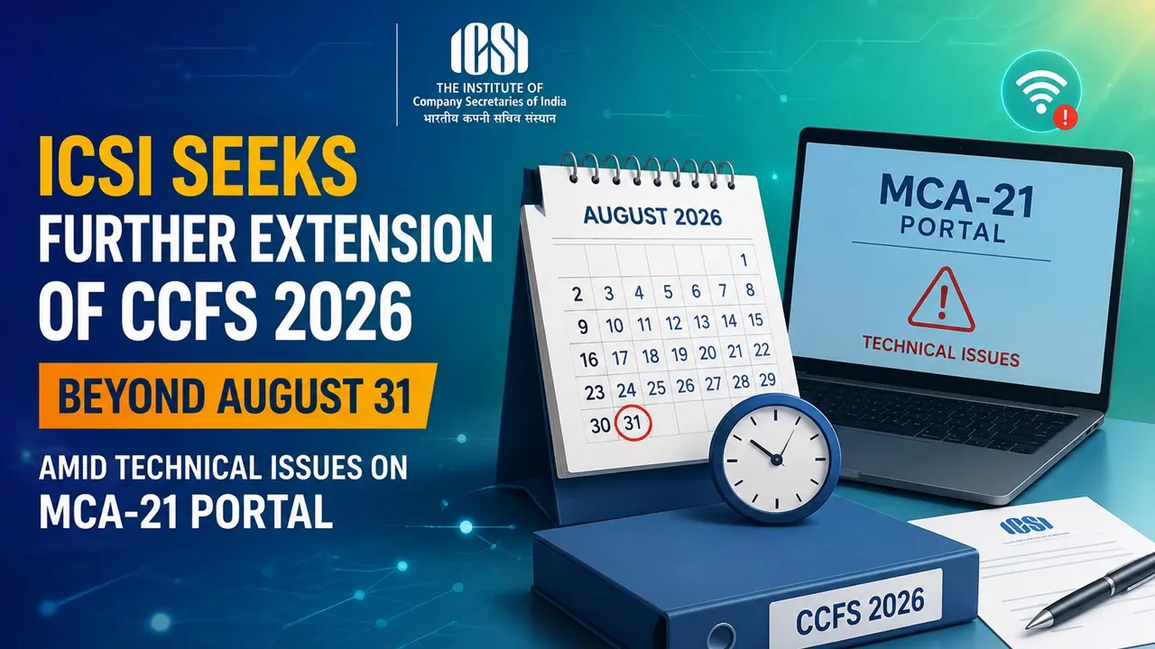 ICSI Seeks Further Extension of CCFS 2026 Beyond August 31 Amid Technical Issues on MCA-21 Portal 