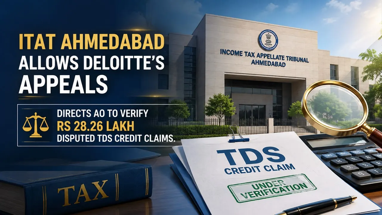 ITAT Ahmedabad Allows Deloitte’s Appeals, Directs AO to Verify Rs 28.26 Lakh Disputed TDS Credit Claims