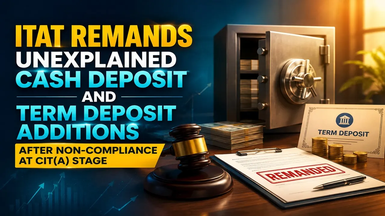 ITAT Allows Fresh Chance to Explain Rs 39.47 Lakh Cash Deposits After Assessee Failed to Respond to CIT(A) Notices
