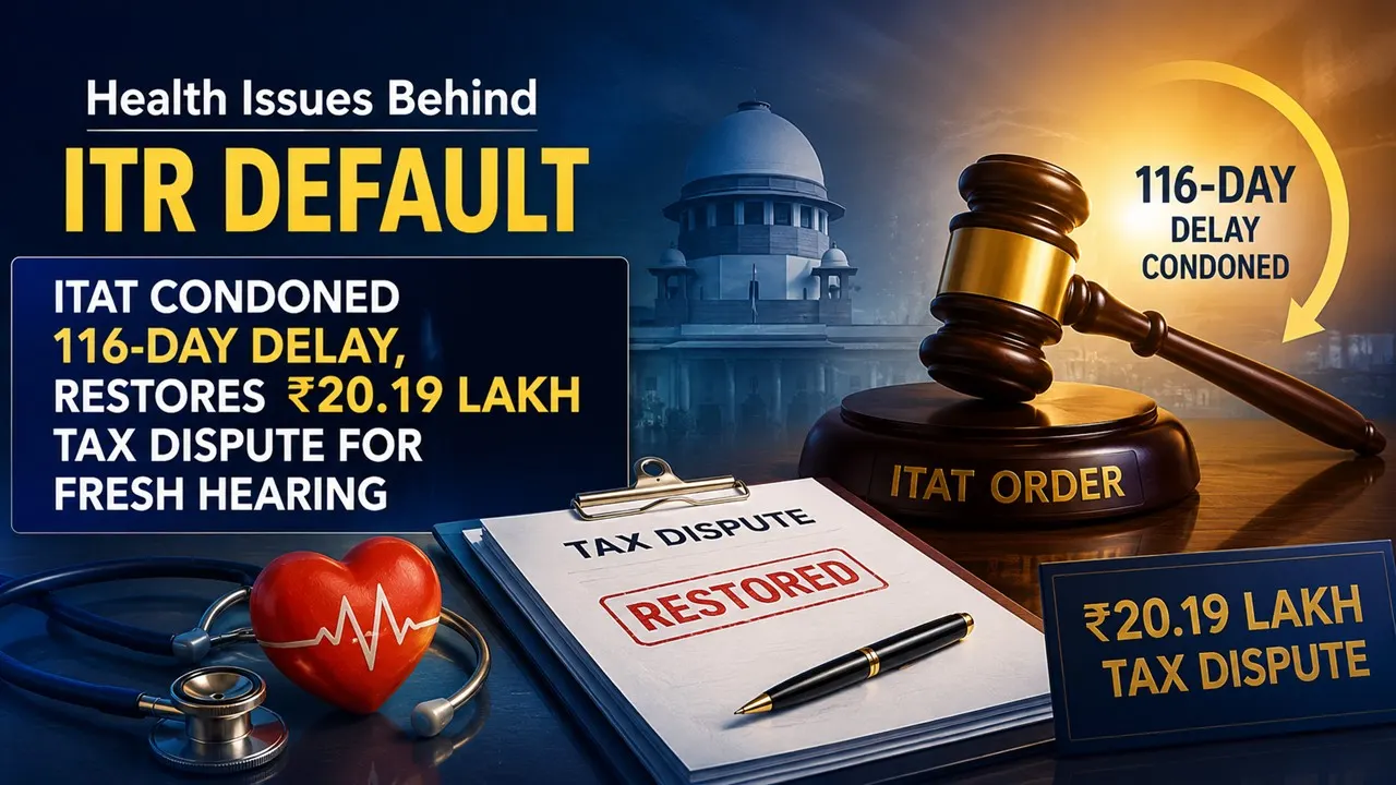 Health Issues Behind ITR Default: ITAT Condoned 116-Day Delay, Restores Rs 20.19 Lakh Tax Dispute for Fresh Hearing