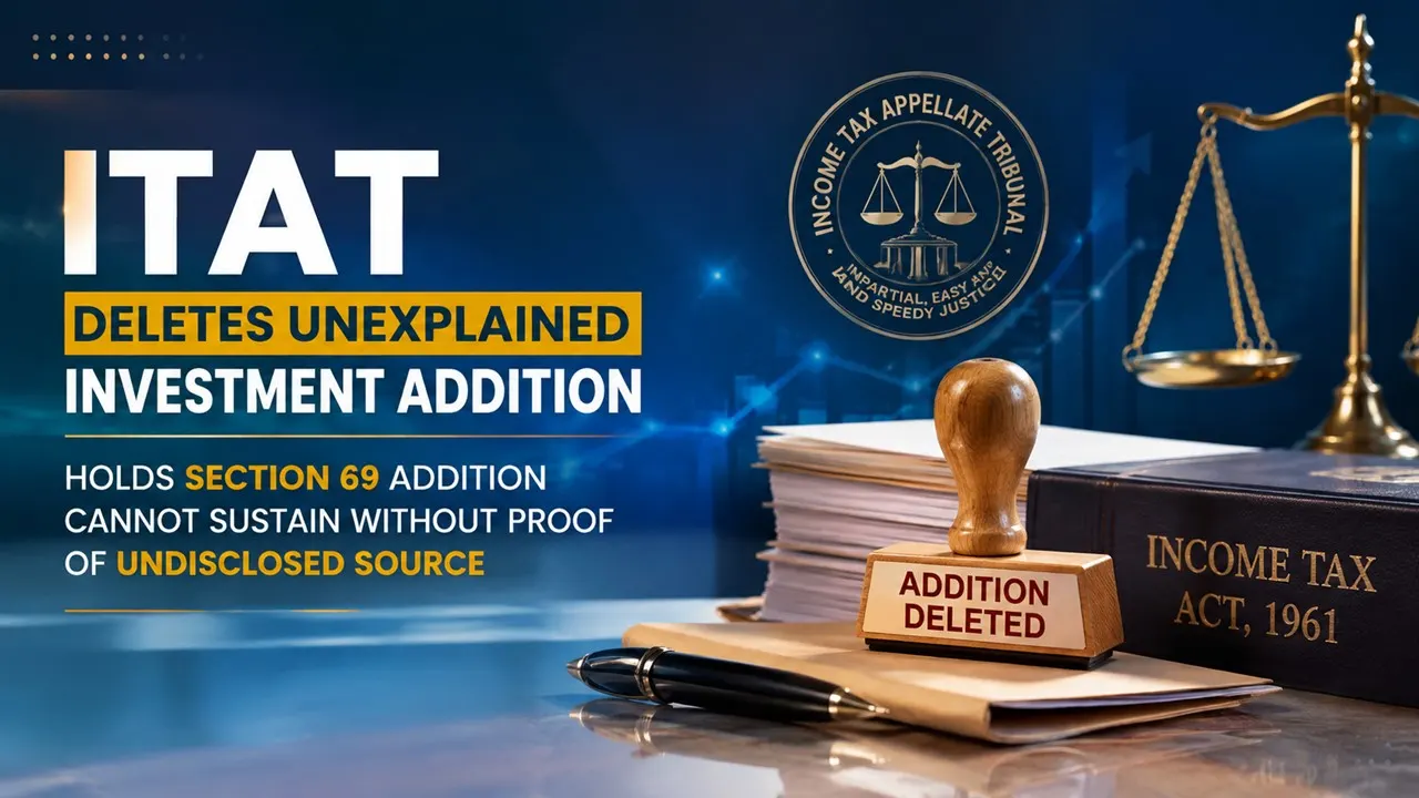 ITAT Deletes Unexplained Investment Addition, Holds Section 69 Addition Cannot Be Sustained Without Proof of Undisclosed Source