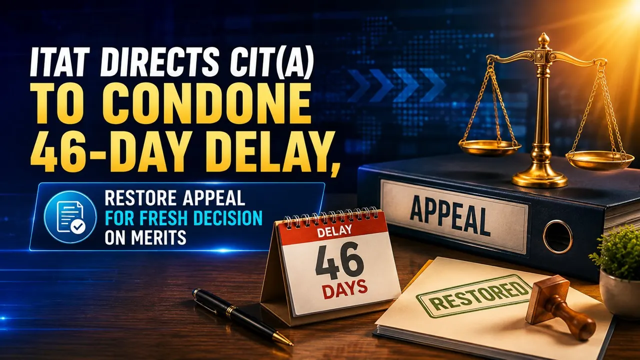 ITAT Directs CIT(A) to Condone 46-Day Delay, Restore Appeal for Fresh Decision on Merits