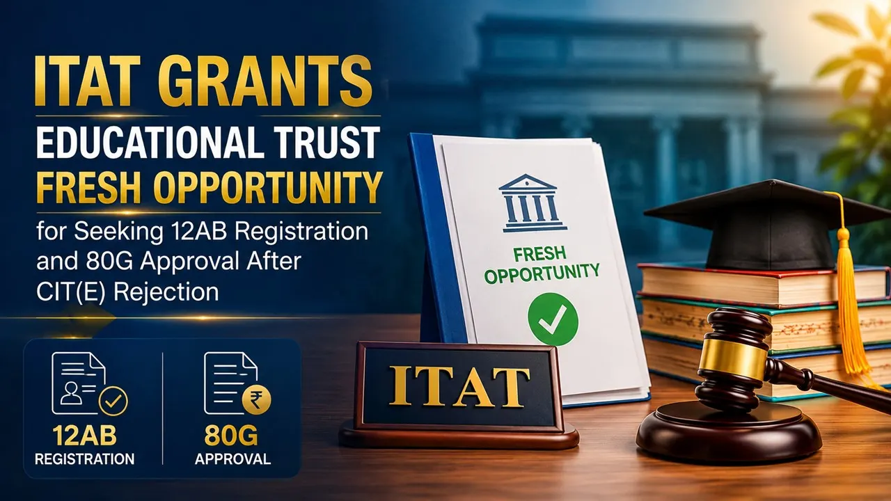 ITAT Grants Educational Trust Fresh Opportunity for Seeking 12AB Registration and 80G Approval After CIT(E) Rejection