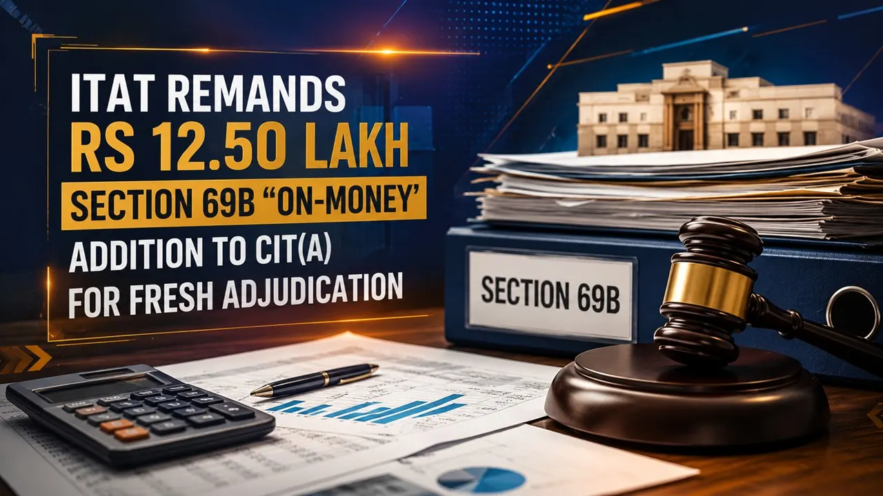 ITAT Remands Rs 12.50 Lakh Section 69B ‘On-Money’ Addition to CIT(A) for Fresh Adjudication