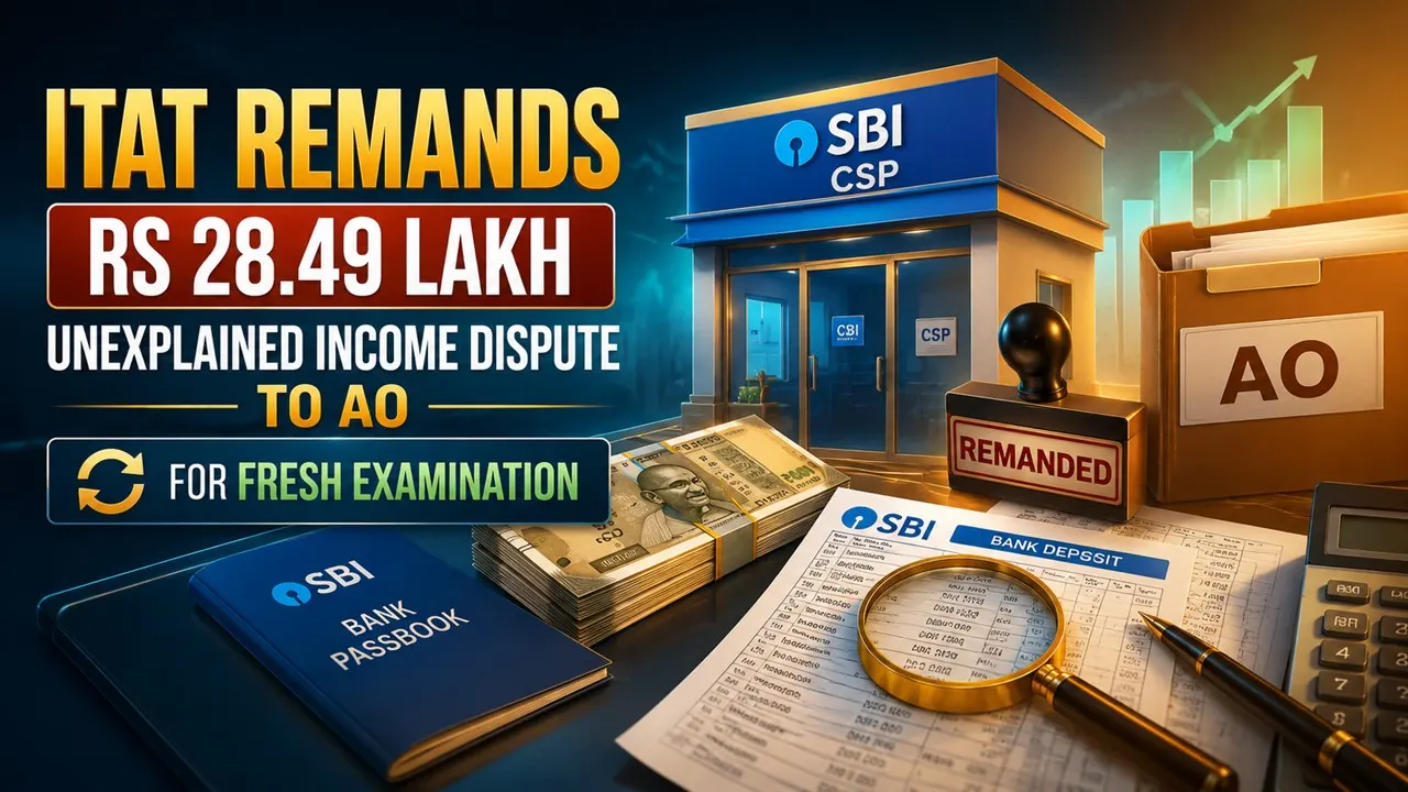 ITAT Remands Rs 28.49 Lakh Unexplained Income Dispute to AO for Fresh Examination After Assessee Changes Stand on SBI CSP Bank Deposits