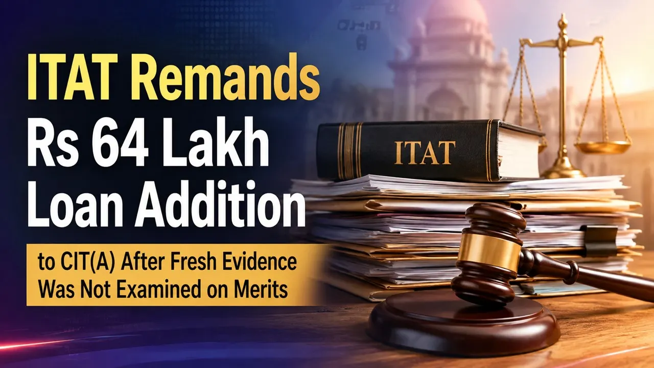 ITAT Remands Rs 64 Lakh Loan Addition to CIT(A) After Fresh Evidence Was Not Examined on Merits