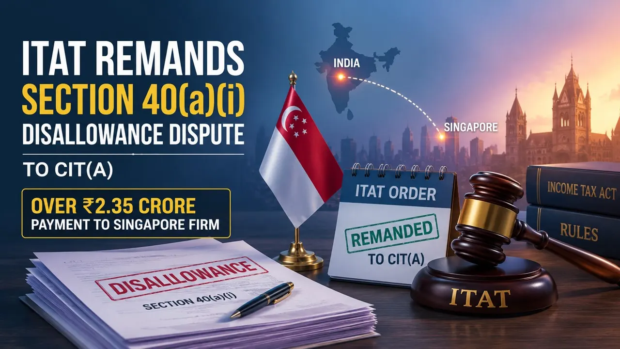 ITAT Remands Section 40(a)(i) Disallowance Dispute to CIT(A) Over Rs 2.35 Crore Payment to Singapore Firm