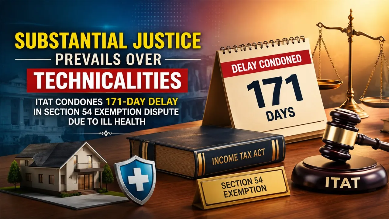 Substantial Justice Prevails Over Technicalities: ITAT Condones 171-Day Delay in Section 54 Exemption Dispute Due to Ill Health