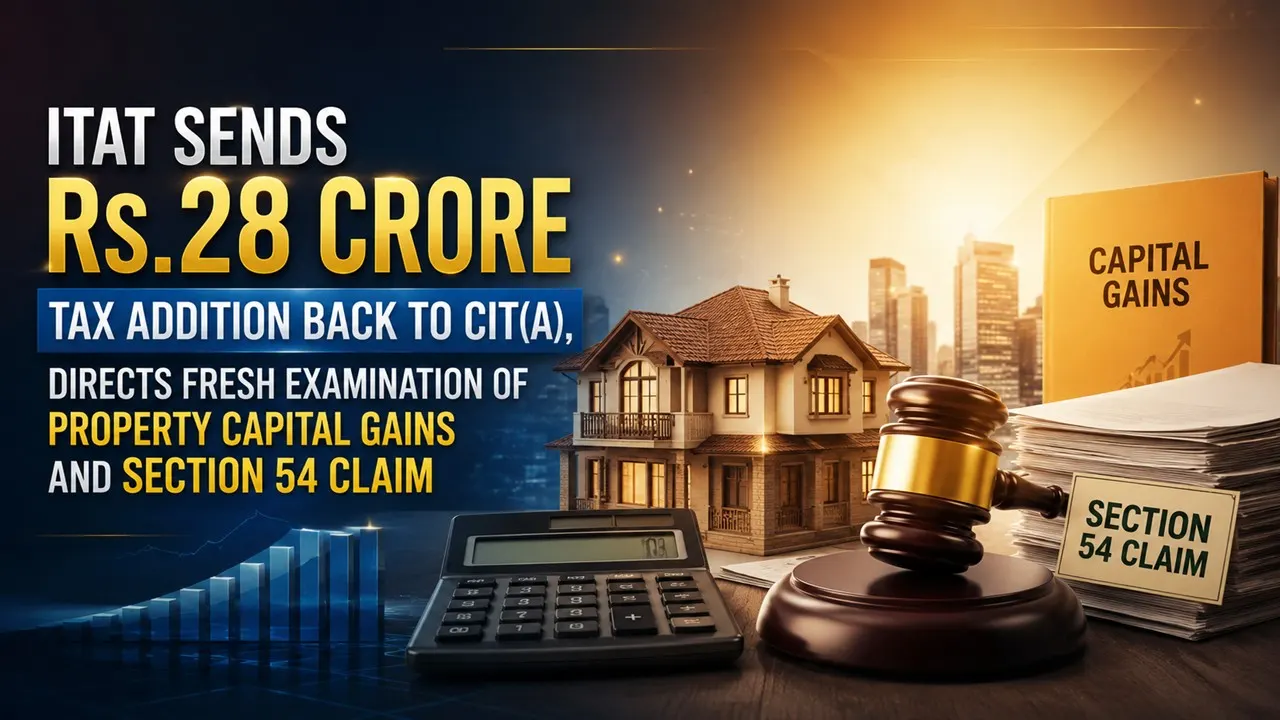ITAT Sends Rs 28 Crore Tax Addition Back to CIT(A), Directs Fresh Examination of Property Capital Gains and Section 54 Claim